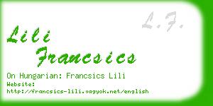 lili francsics business card